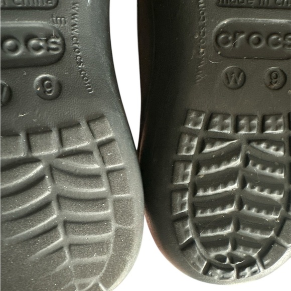 Crocs Womens Kadee Slingback Flats Round Toe Slip On Rubber Black Size 9 - Picture 2 of 4